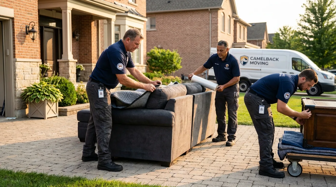 Large estate moving crew wrapping furniture in Fallon, NV